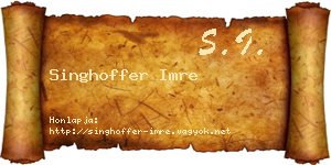Singhoffer Imre névjegykártya