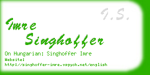 imre singhoffer business card